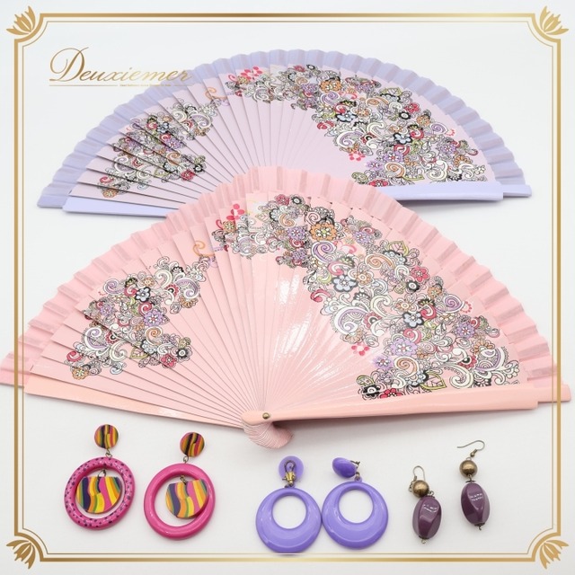 フラメンコ 小物 まとめ売り セット アバニコ イヤリング ピアス 扇子 小道具  柄 模様 ダンス 発表会 ピンク 紫 かわいい ピンク系 パープル系 扇子セット ダンス小物 耳飾り カラフル 模様付き 可愛いデザイン パーティーアイテム レッスン用 セット販売 フラメンコ衣装 踊りの道具