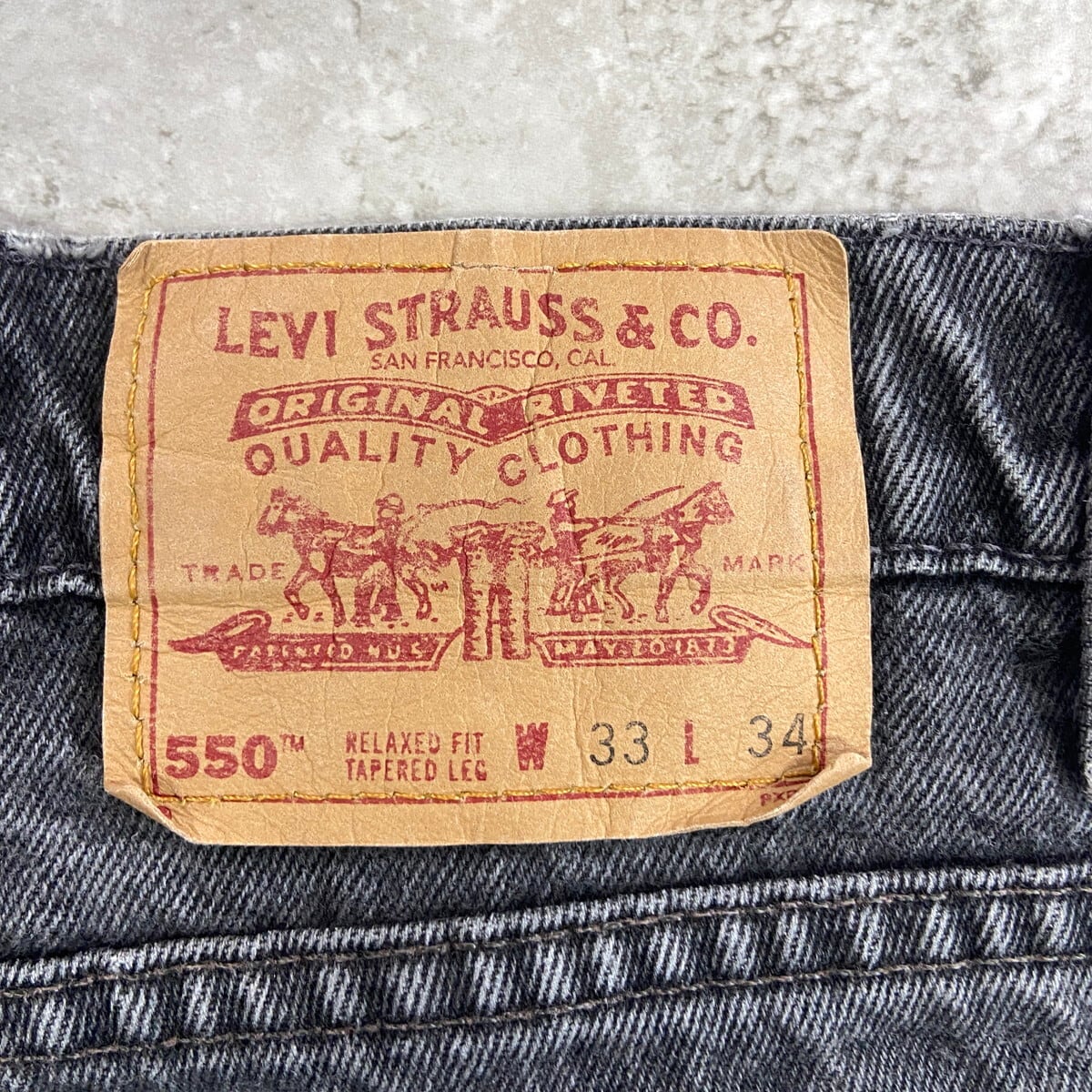 90年代 USA製 Levi's リーバイス 550 テーパード ブラックデニムパンツ
