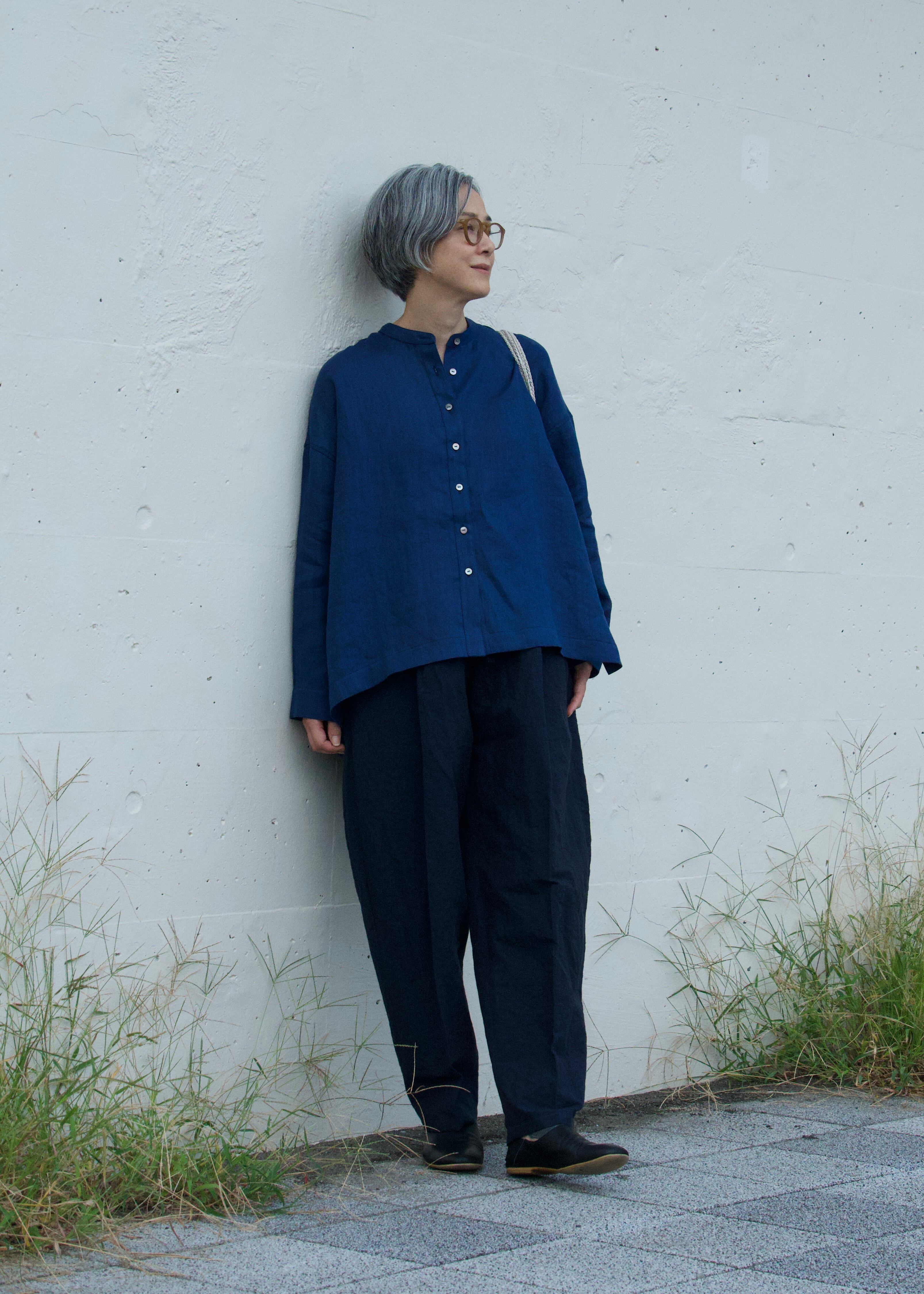 綿麻パフ】Sipuli Pant :シプリパンツ <navy> | Huminaa