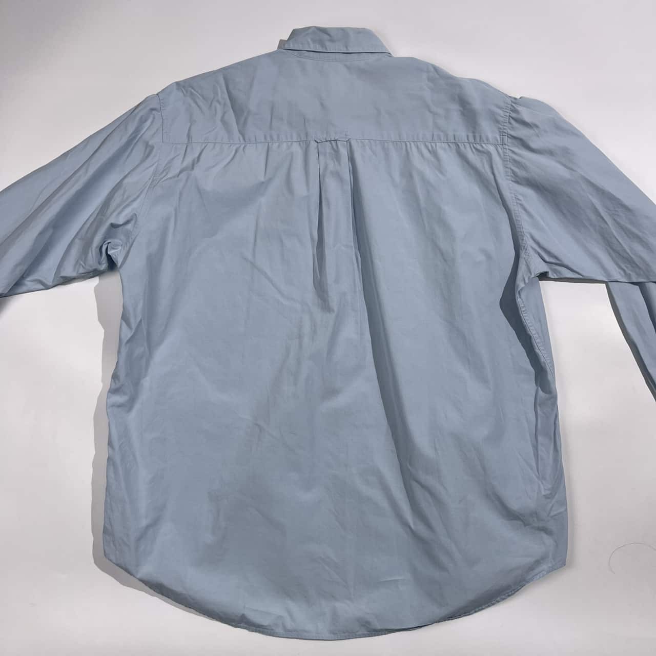 WALL GUY SHIRT PAPAS パパス 千鳥風 デザイン 長袖シャツ L/水色系 メンズ トラッド アイビー