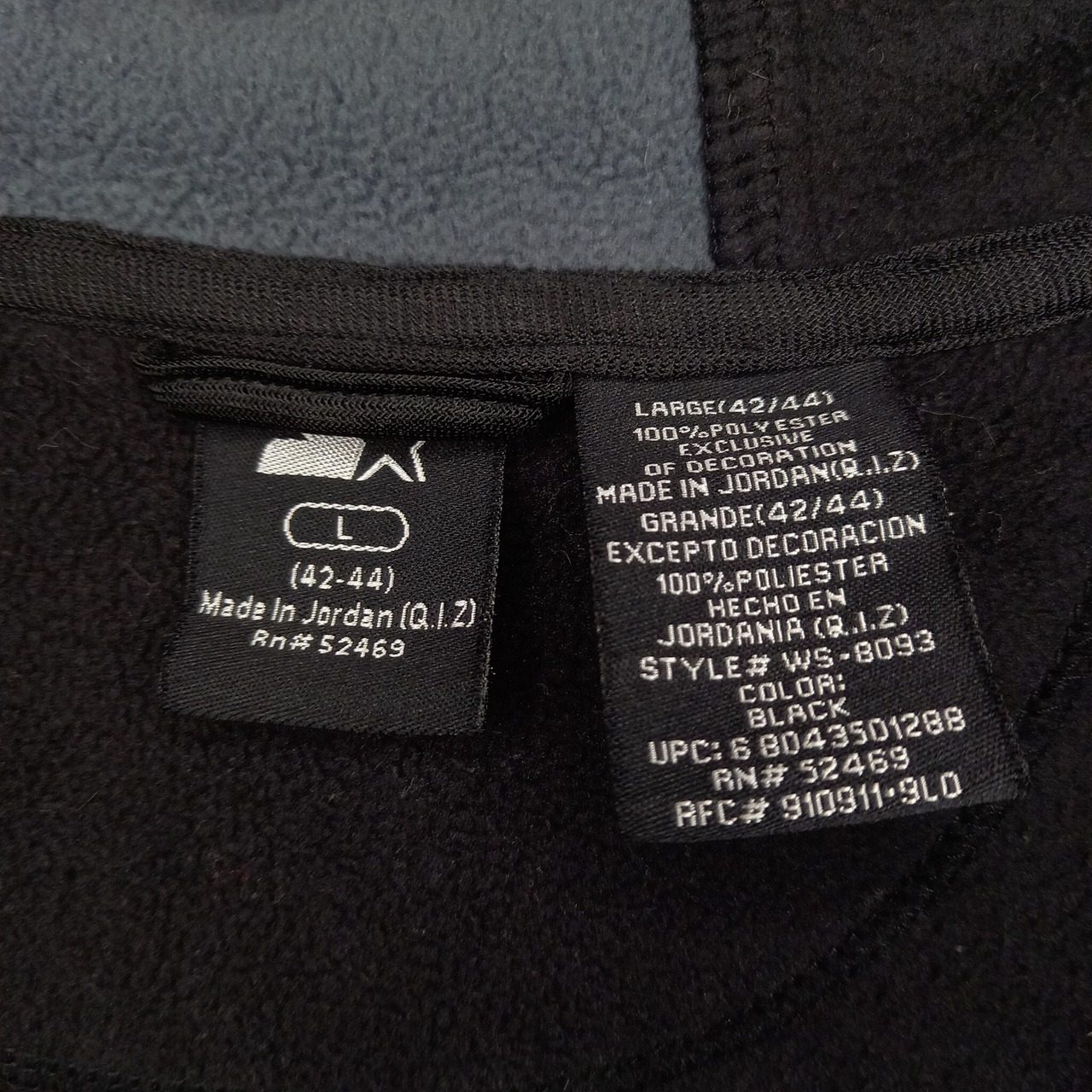 スターター　フリース　パーカー　フーディー　ジャケット　ブルゾン　刺繍　ブラック　L