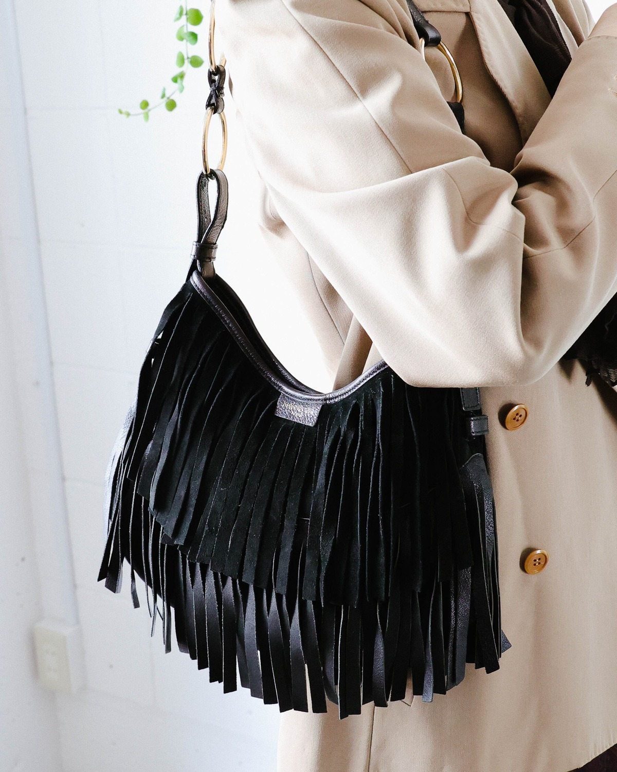 Yves Saint laurent (rive gauche) suede fringe bag | VINIVINI 