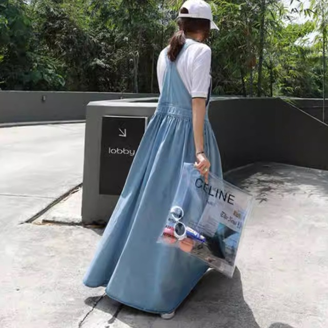 denim overall skirt 〈p101010〉