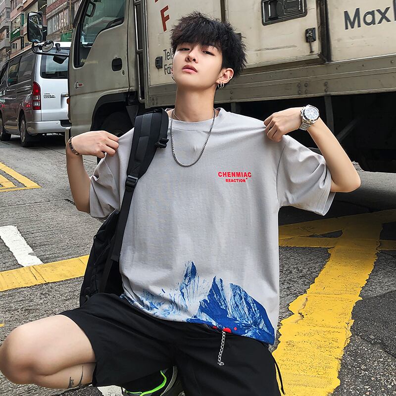 全2色 Tシャツ カットソー プリント カジュアル おしゃれ