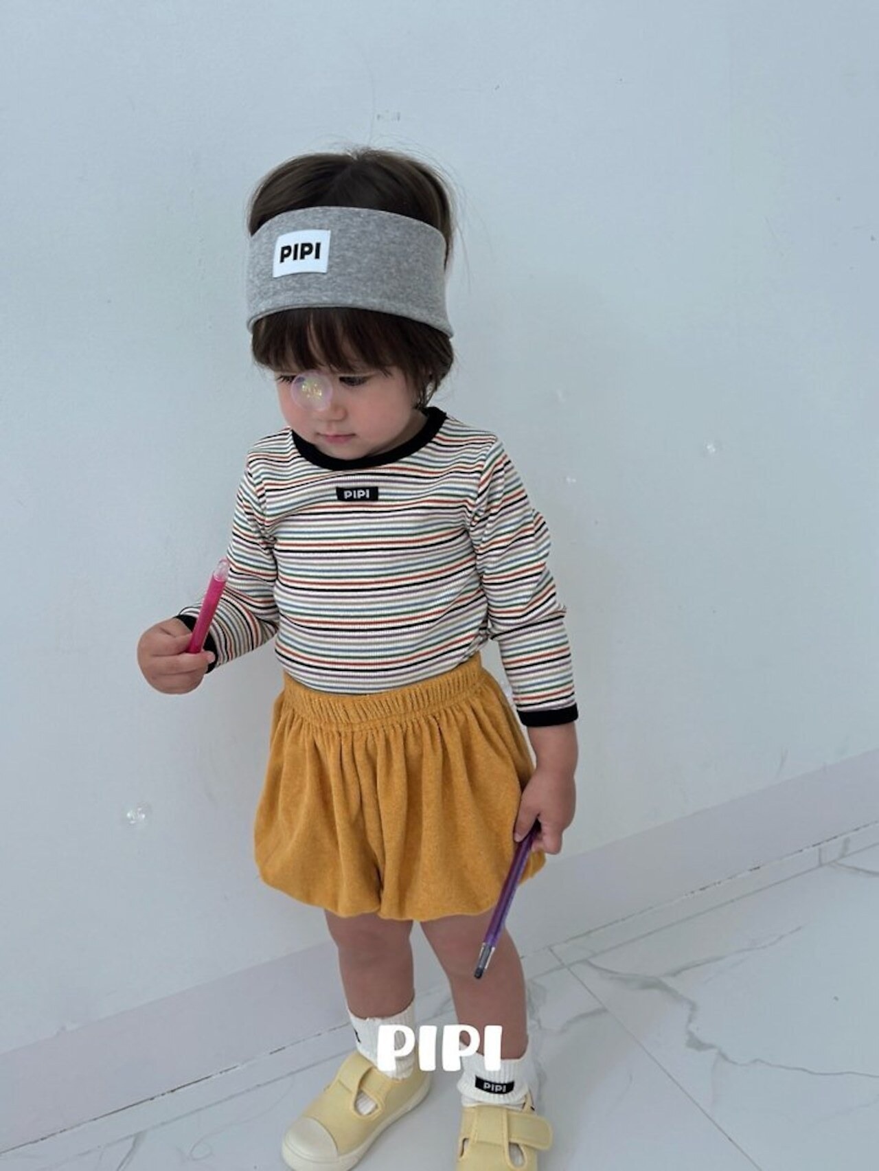【取寄】PIPI レインボーラッパTシャツ｜秋服｜韓国子供服｜26/AT