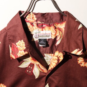 極美品 L 03年 パタロハ パタゴニア patagonia アロハシャツ 茶色 総柄 ウクレレ ブラウン pataloha