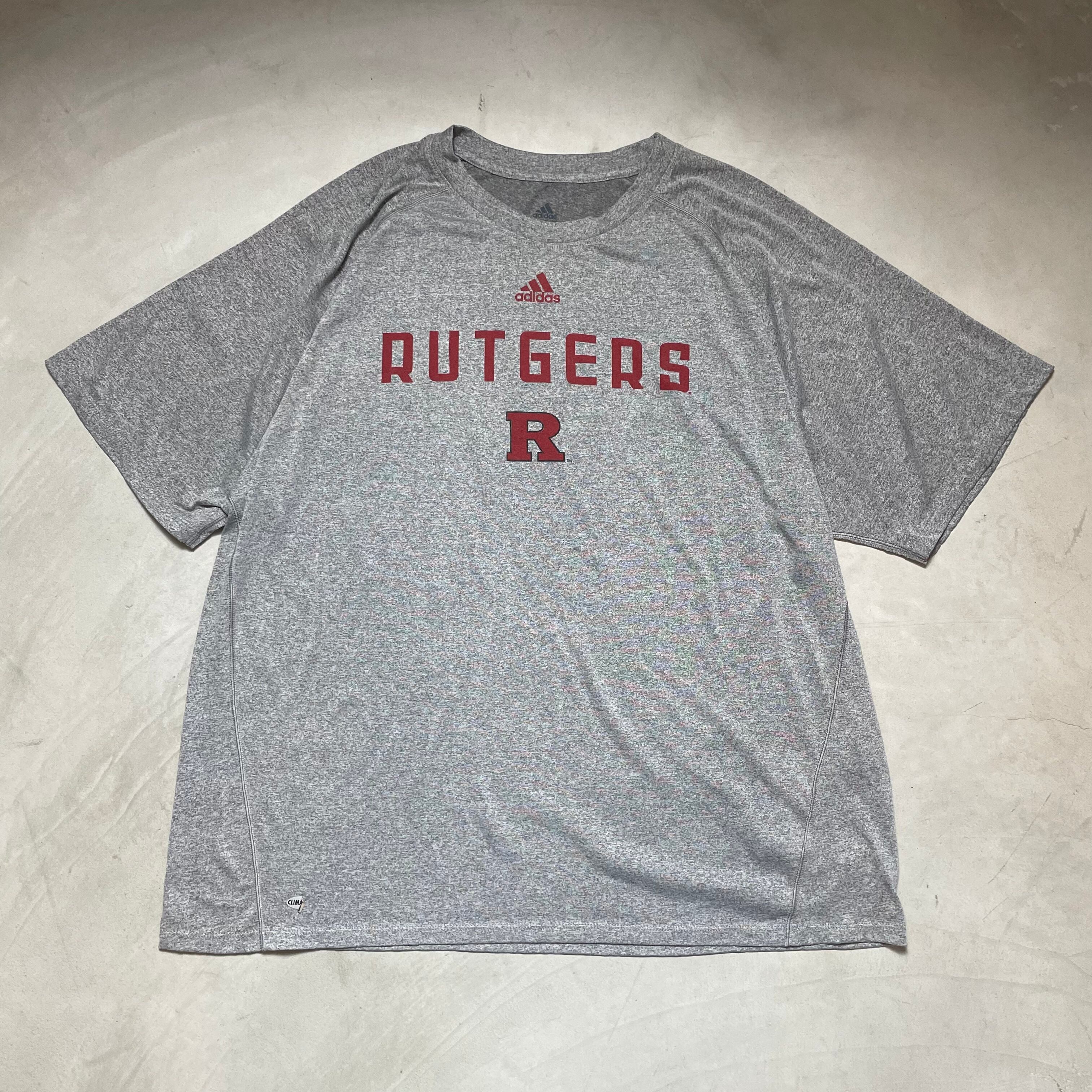 ビッグサイズ adidas アディダス プリント Tシャツ メンズ XXL 古着 グレー