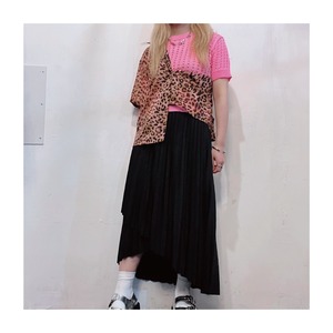 select 32018：asymmetry pleated skirt