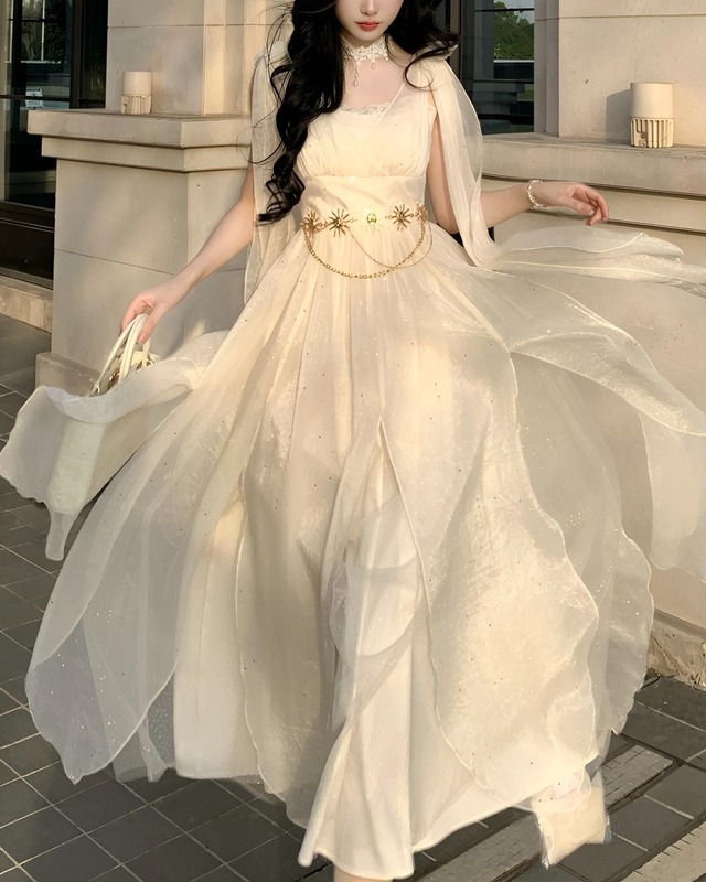 ショルダーシフォンギリシャワンピース　2503047