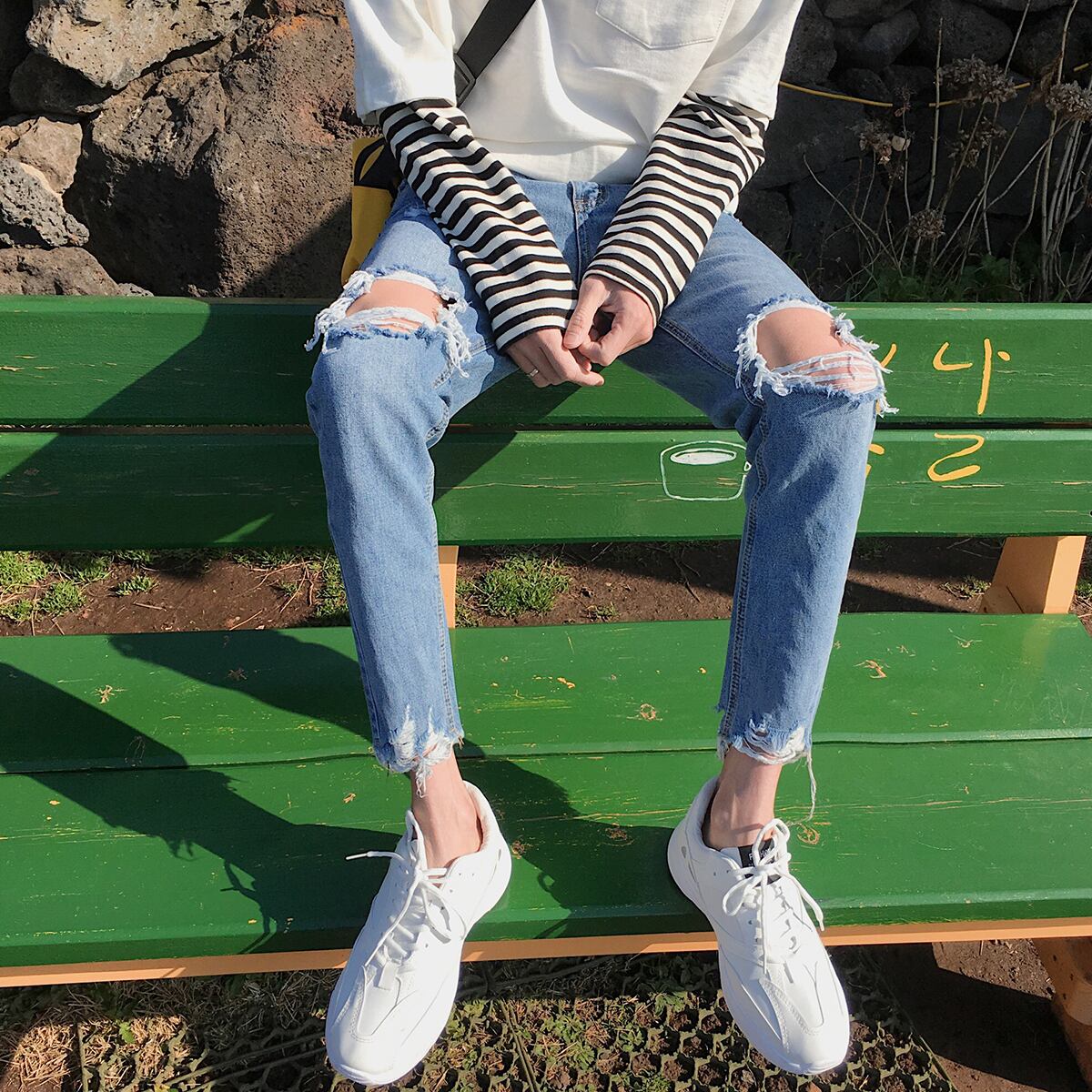 全1色 デニム パンツ ストレート カジュアル 無地 おしゃれ