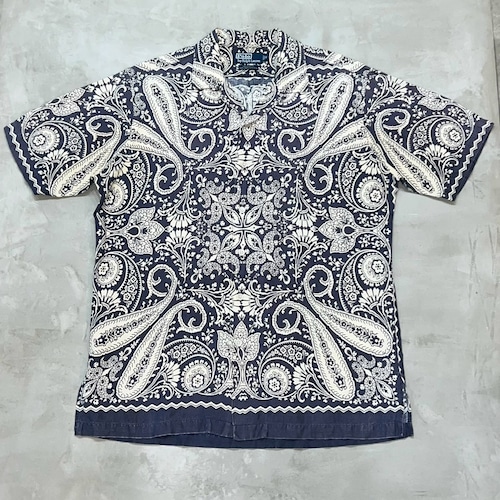 “Size M”Polo Ralph Lauren CALDWELL Silk × Linen Shirt”Persian Rug “