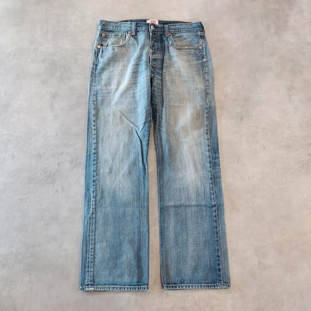 リーバイス501 Levis W34 ブルーデニム 青 ヒゲ 古着 16004