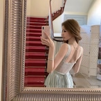 Double-Layer Pleated Lace Dress