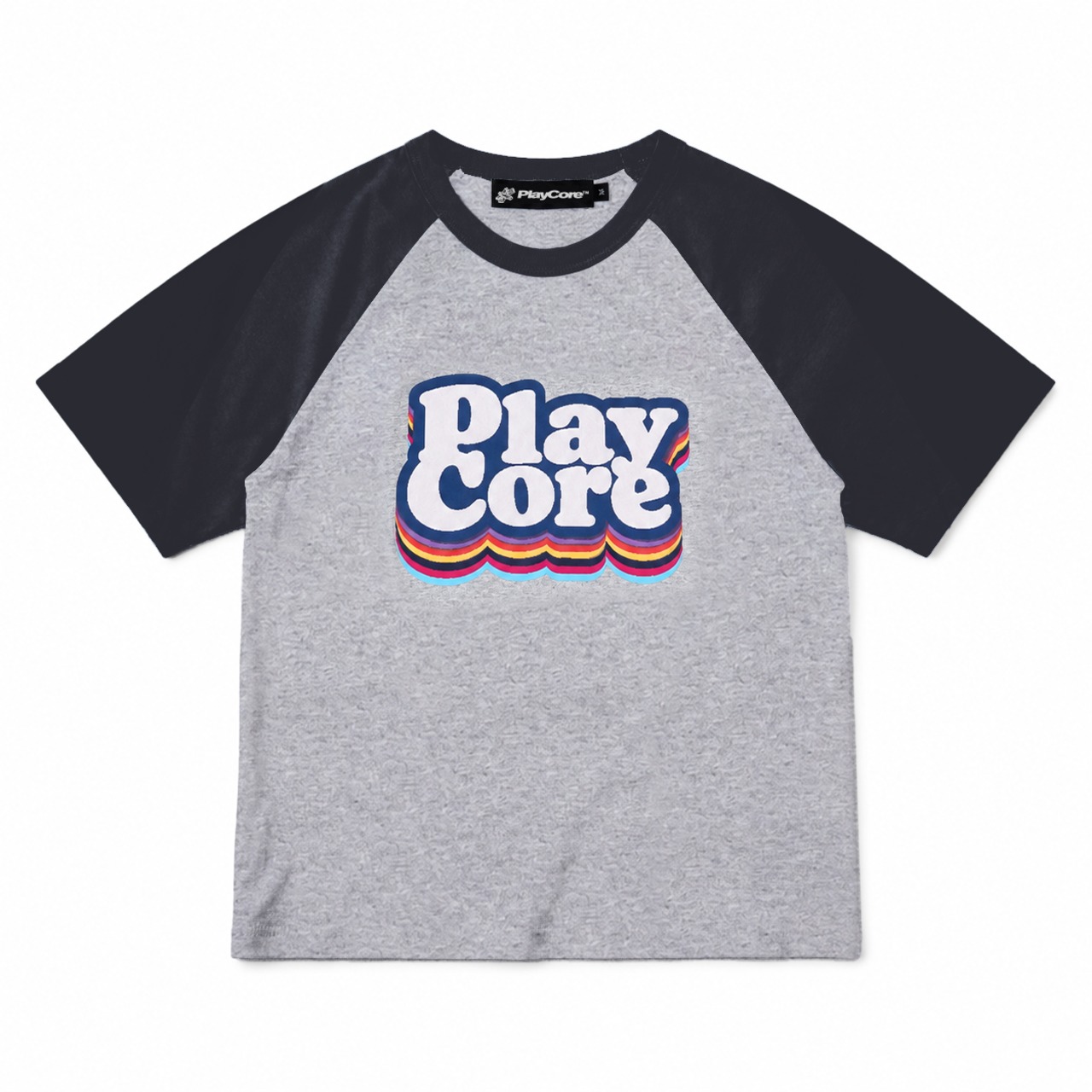Women's Mini Raglan Tee / GRAY×BLACK - 1