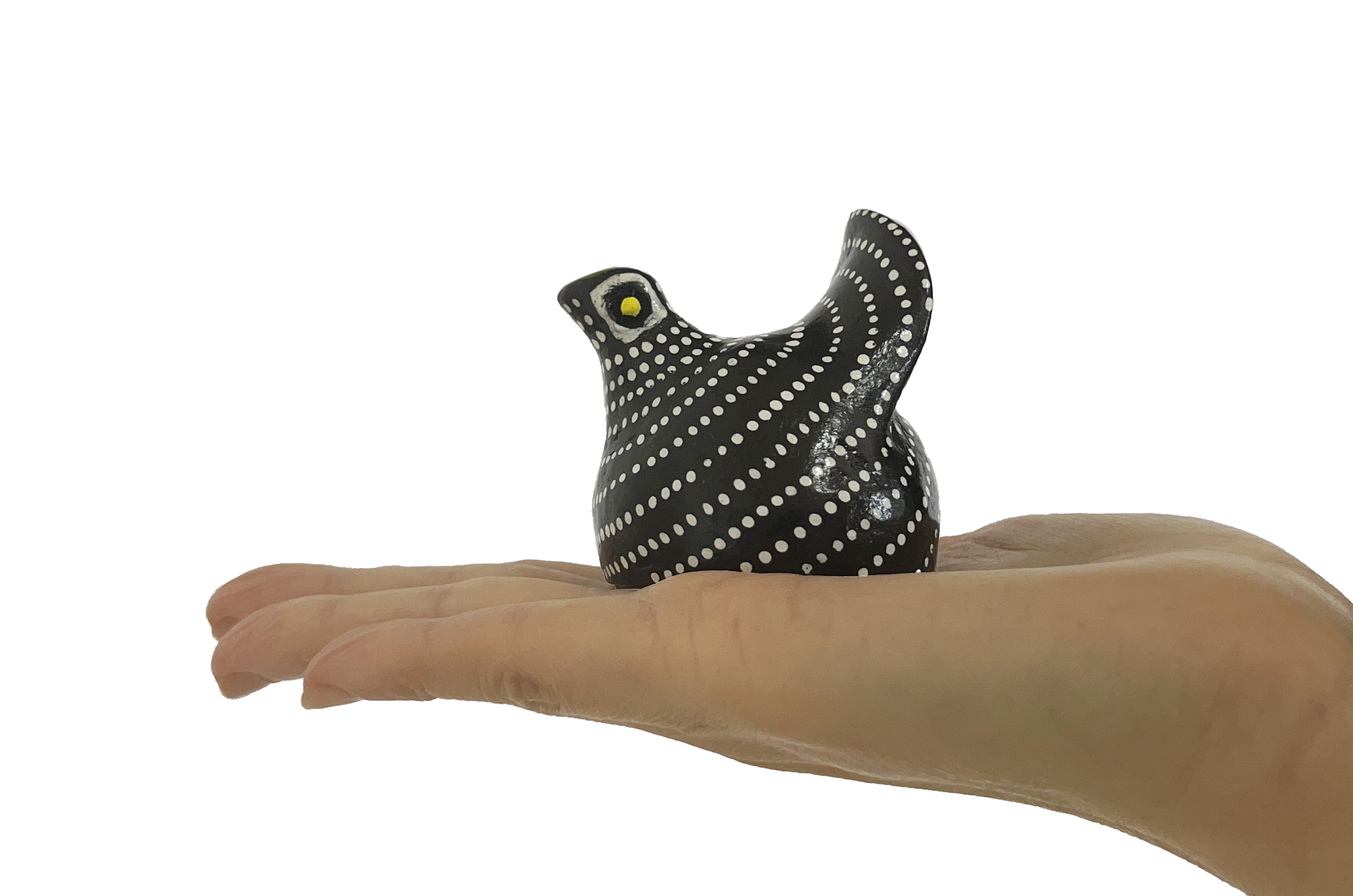 【sold out】ホロホロ鳥 陶器の置物 (S) 緑のとさか