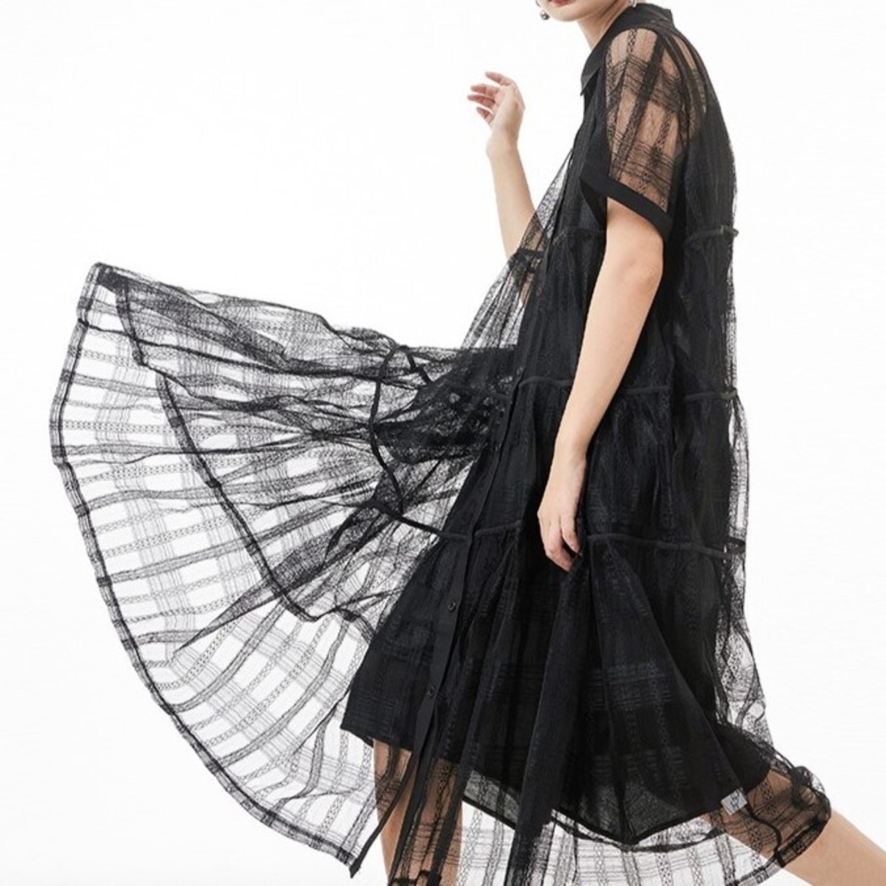 Lace Sheer Dress / レース シアー ロング ワンピース