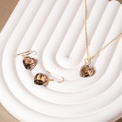 【スモーキークォーツ】ハート 14kgfネックレス