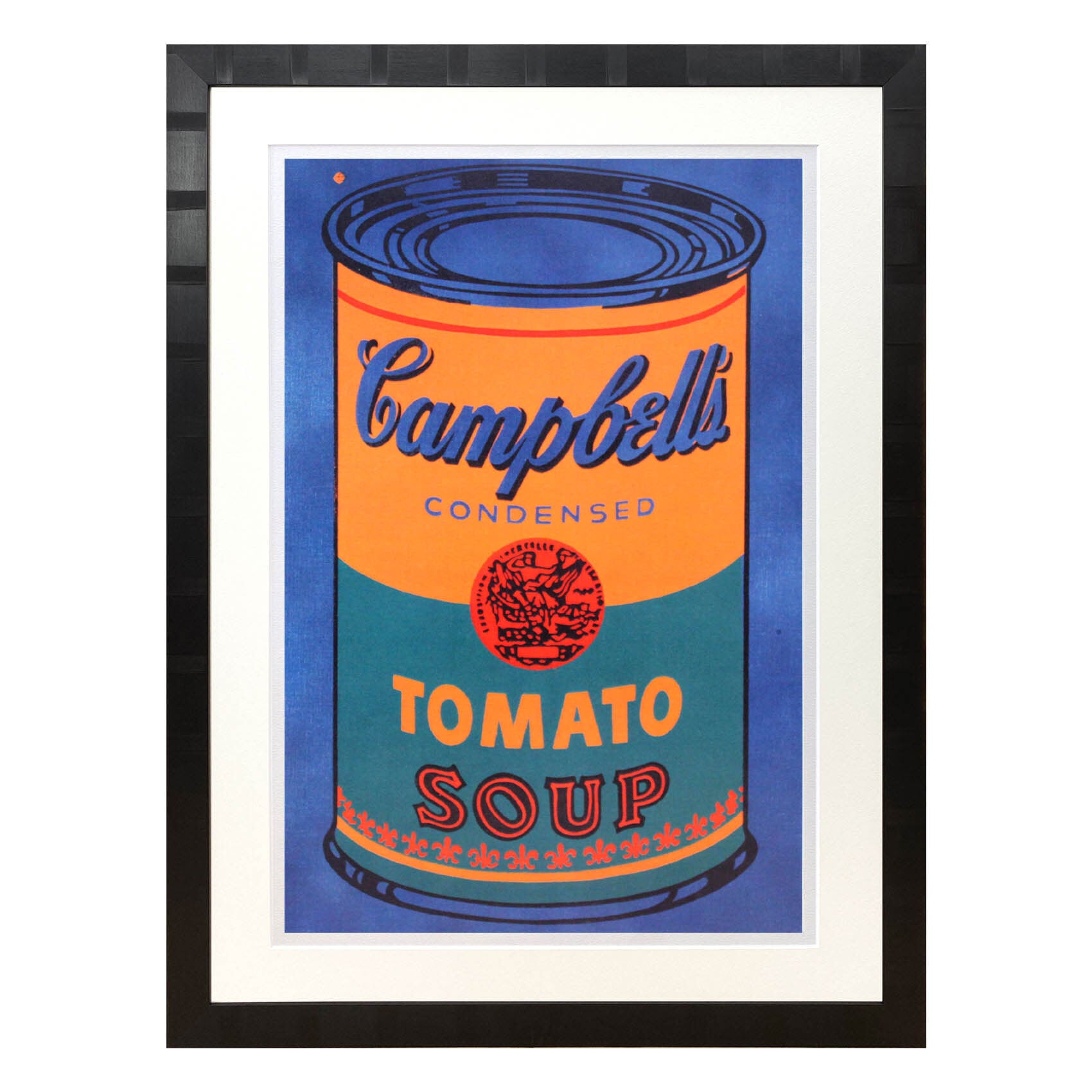 アンディ・ウォーホル「キャンベル・スープ(トマト/オレンジ&グリーン)1965」展示用フック付大型サイズジークレ ポップアート 絵画