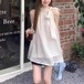 リボンネックノースリーブドットチュニック ・67263
