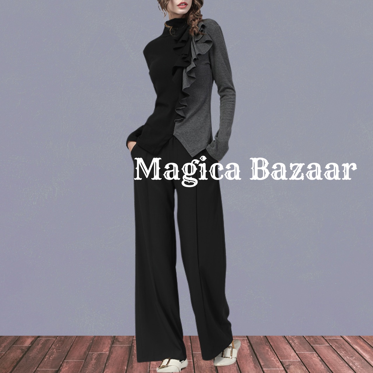 インナーハーモニー　フリルデザインカットソー　M24121