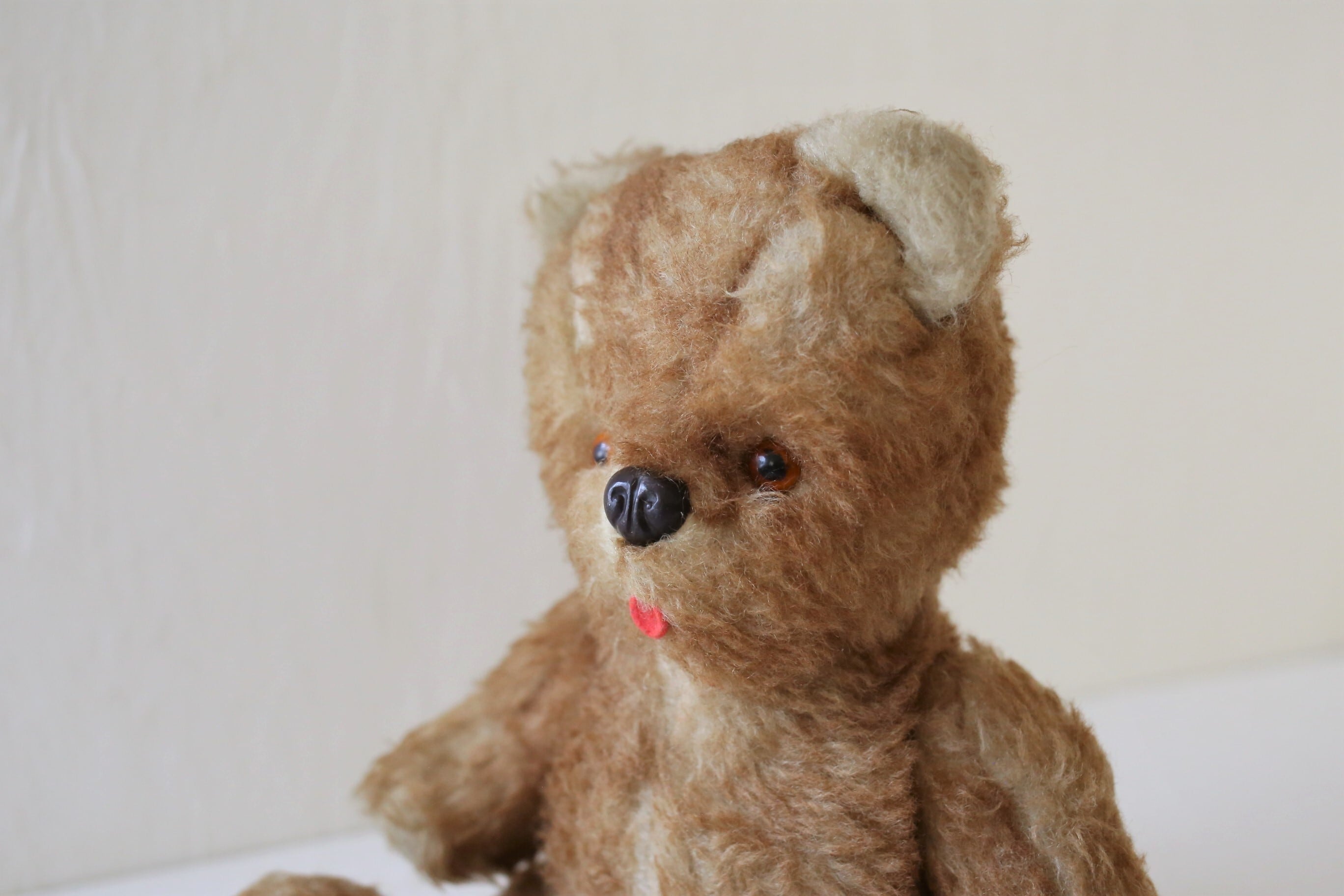 フランス アンティーク ヴィンテージ テディベア 『ぺしゃんこ顔が可愛いテディベア』 N-03795