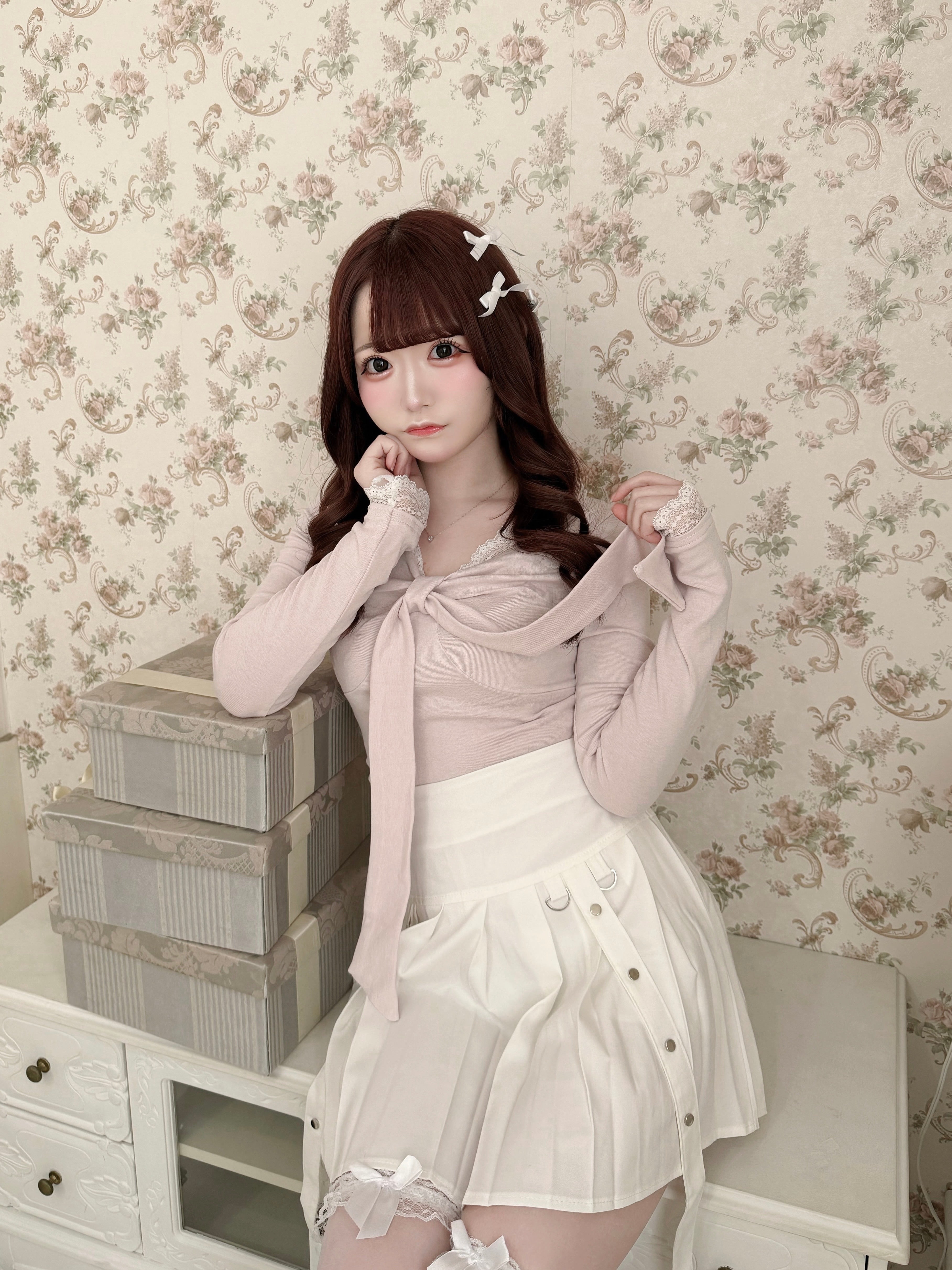 【LAST2】bitter belt pleats skirt