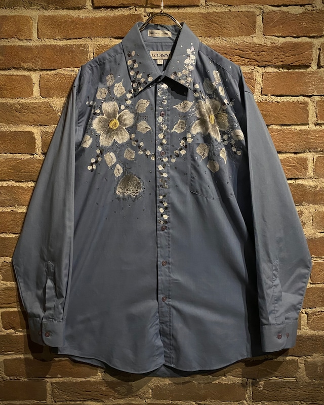 【Caka act3】Flower Paint Vintage Loose L/S Shirt