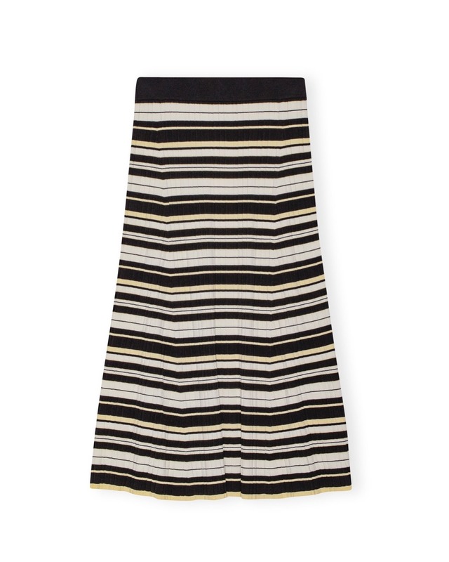 【GANNI】FUTURE STRIPED RIB LONG SKIRT