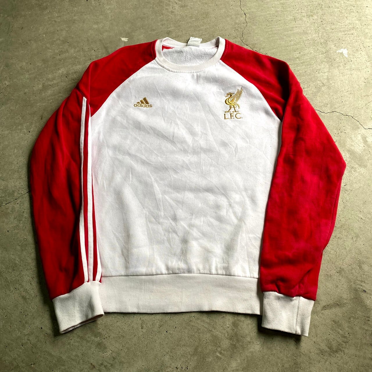 00年代 adidas アディダス L.F.C ロゴ 刺繍 ラグラン スウェット 