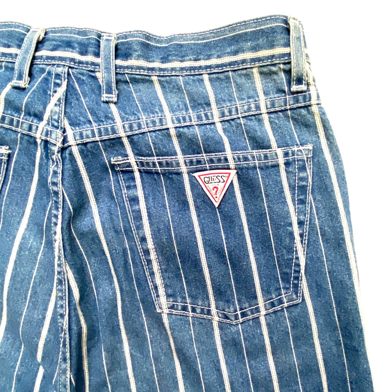 USA製 90年代 GUESS JEANS ゲスジーンズ テーパード ストライプ デニム