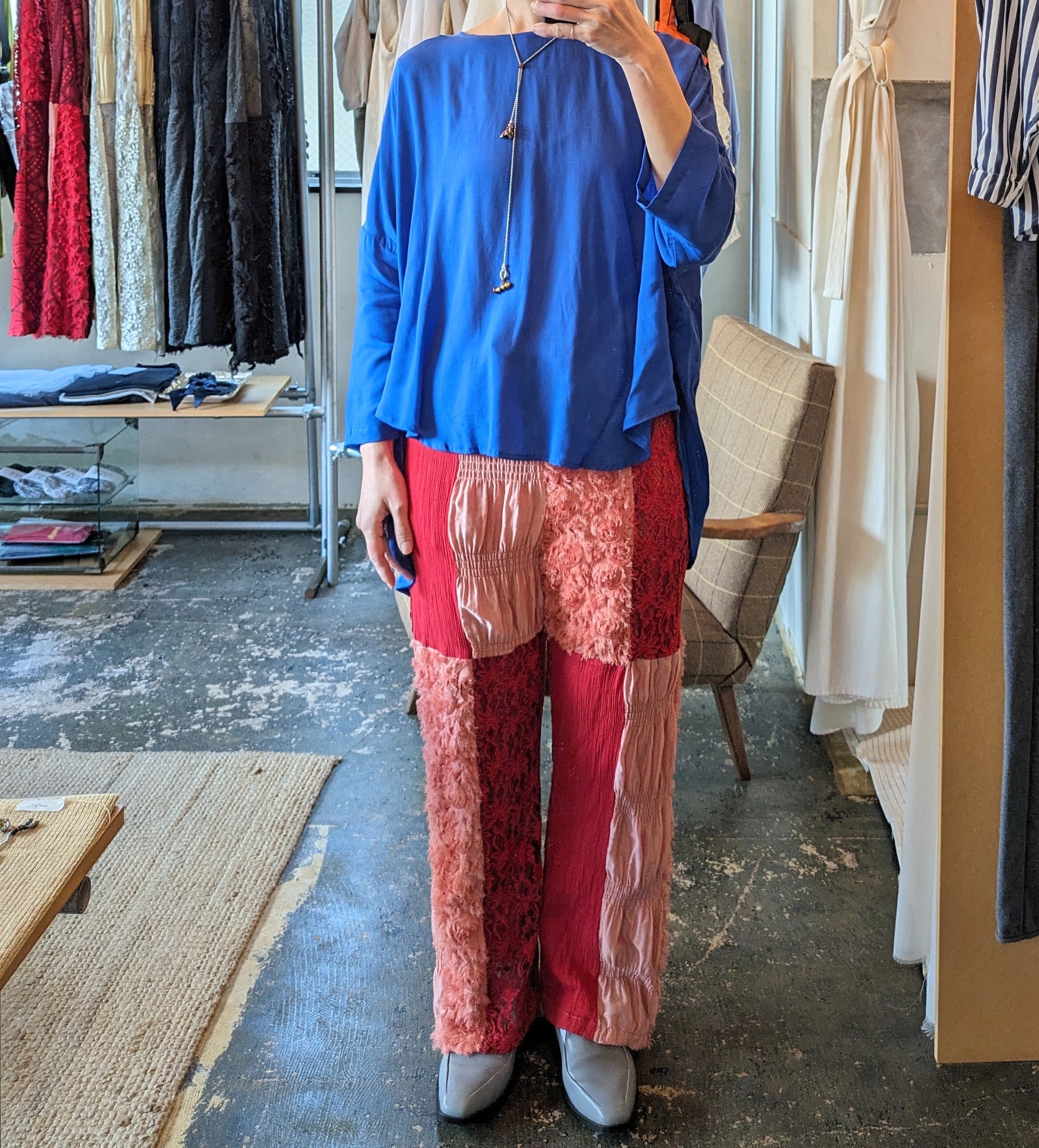 ☆別注アイテム☆【 REHERSALL 】リハーズオール / レースパッチパンツ  