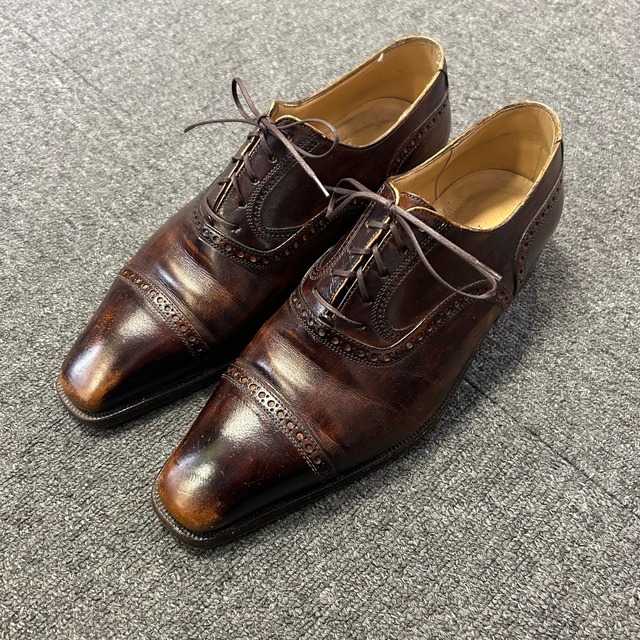 APTIOLI PUNCHED CAP-TOE LEATHER SHOES《6》