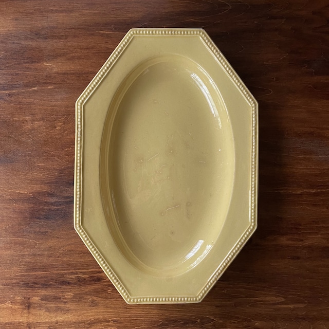 アプト(南仏) オクトゴナル 黄釉オーヴァルプレート｜France Apt