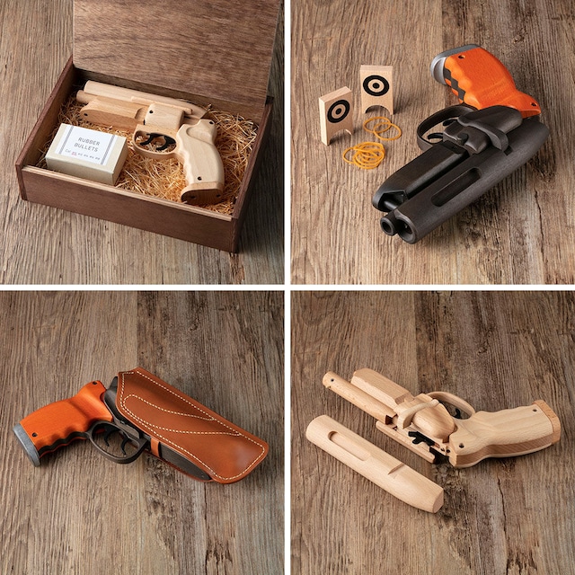 Tomenosuke Blaster Rubber Band Gun & Holster ﻿﻿bundle set