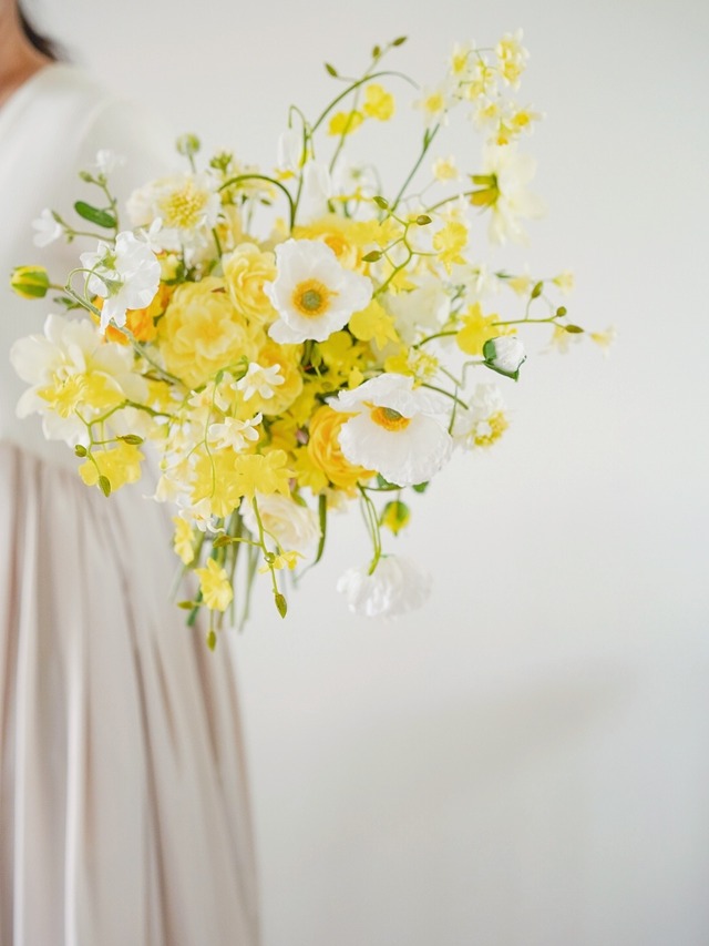 〈完成品販売ブーケ〉Yellow artificial flower bouquet
