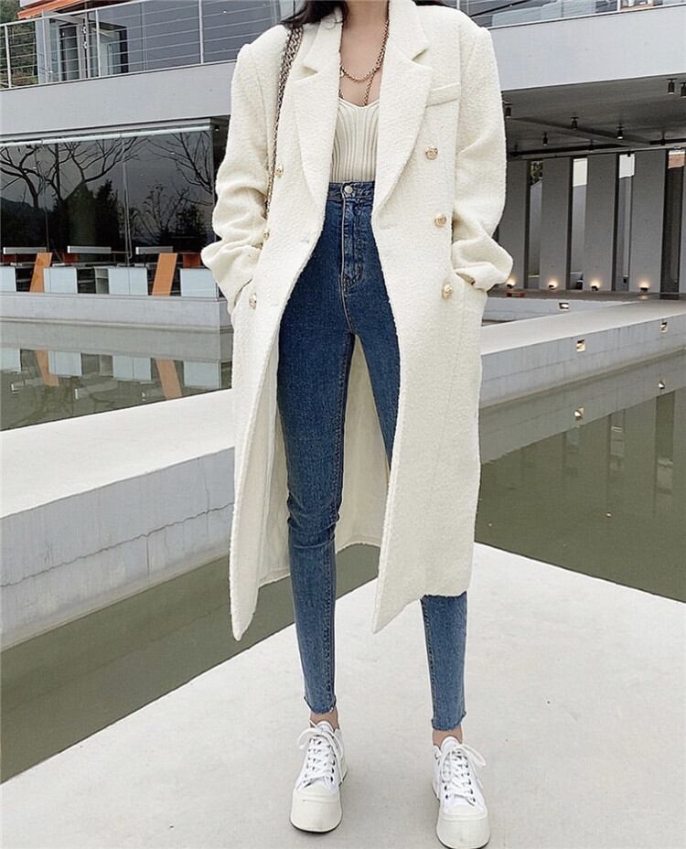 長袖 暖かい ウィンター 大人気 ラペル 中・長セクション レトロ ゆったりする デザインセンス