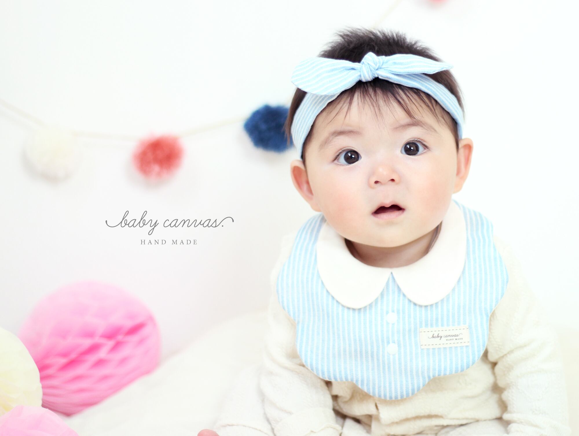 襟付きミモザ柄もくもくスタイ | baby canvas. ハンドメイドスタイのお店