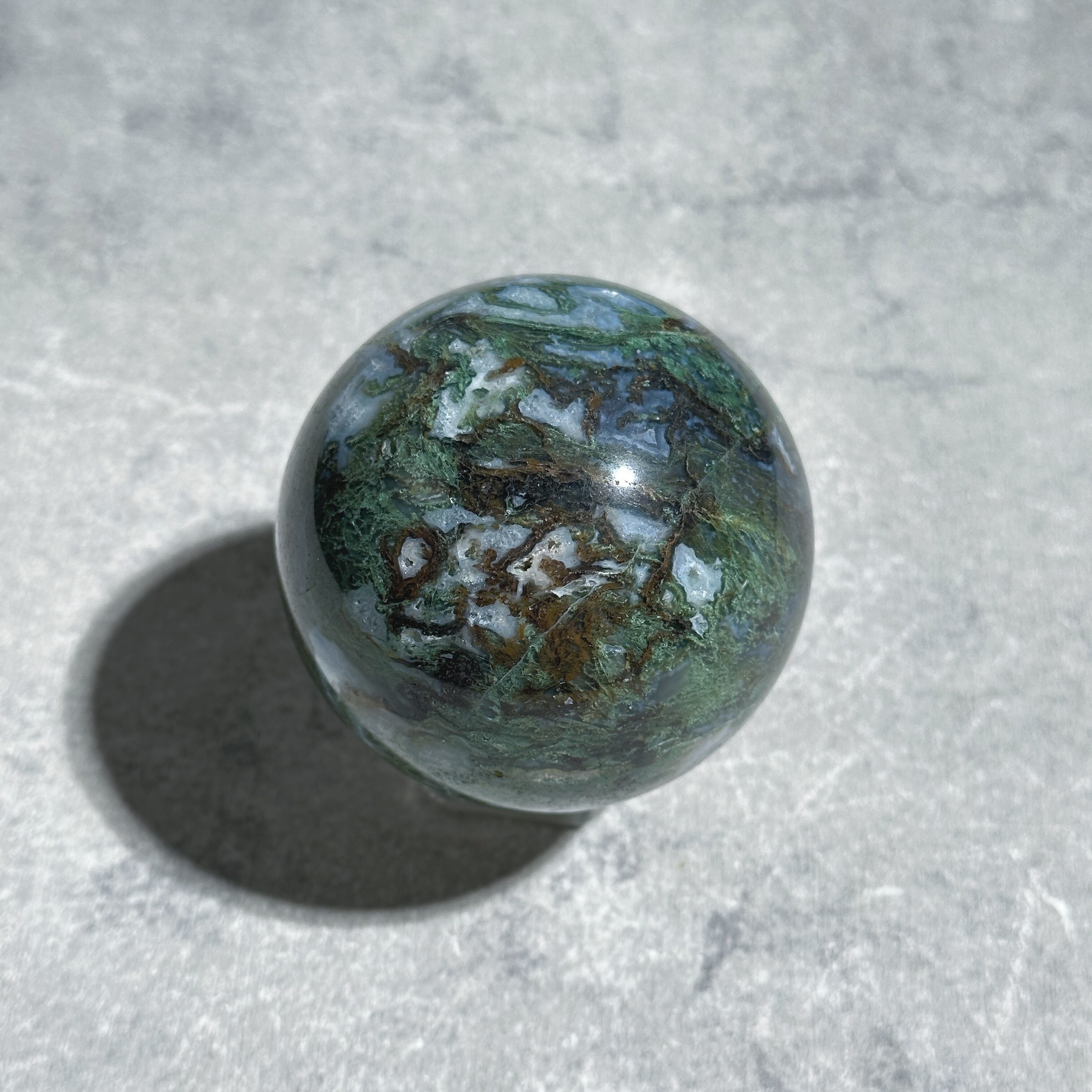 モスアゲート スフィア（丸玉）11♢Moss agate ♢天然石・鉱物