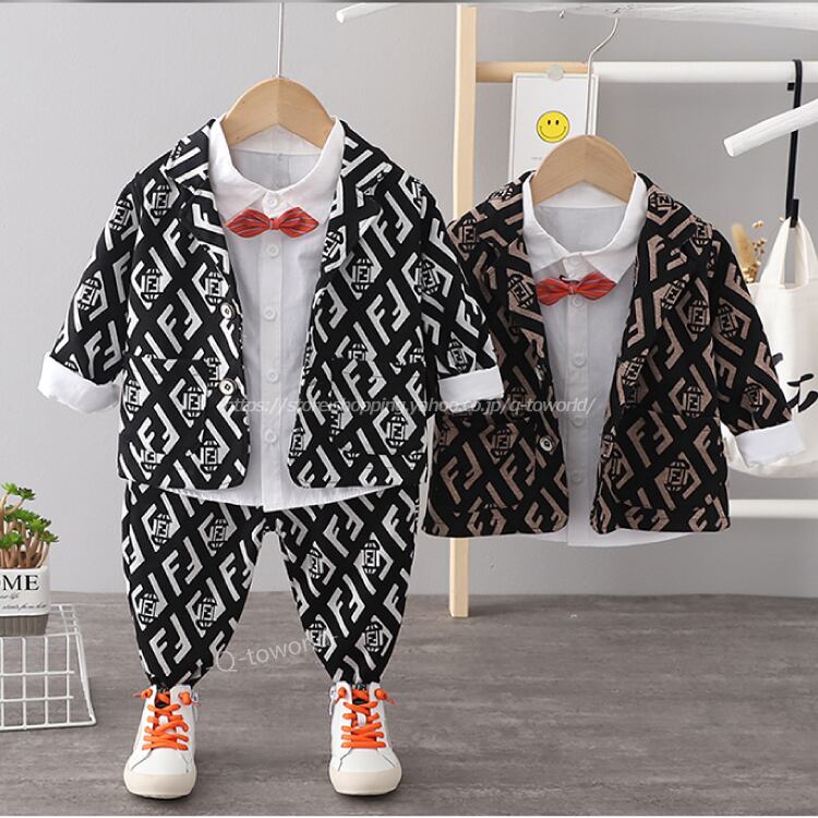 80 1 ３点セット セットアップ ジャケット シャツ パンツ フォーマル カジュアル 男の子 女の子 韓国子供服 子供服 キッズ Q Toworld キュートワールド 子供服 メール便は何点でも送料の合計は280円