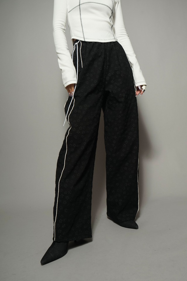 JACQUARD LINE PANTS  (BLACK) 2404-63-21E