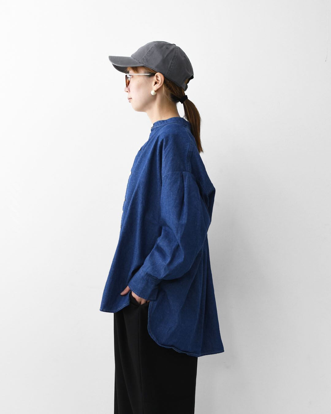 MidiUmi [ミディウミ] tuck sleeve denim shirt [3-739959] タック