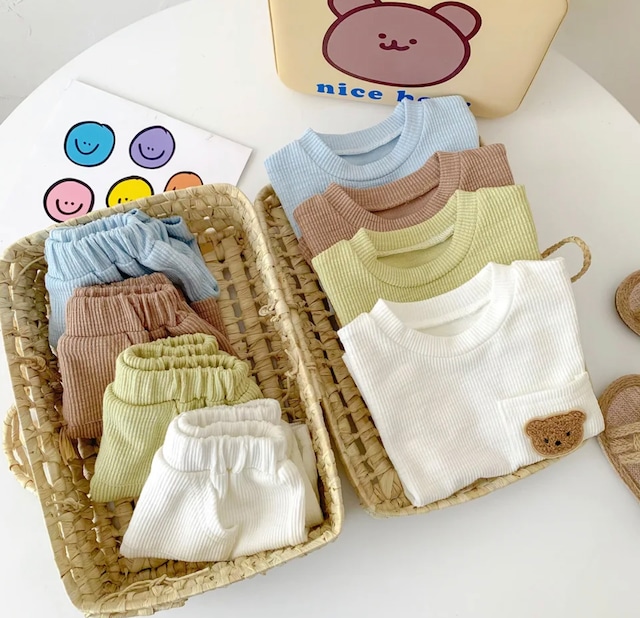 くまの半袖シャツ&ショートパンツ