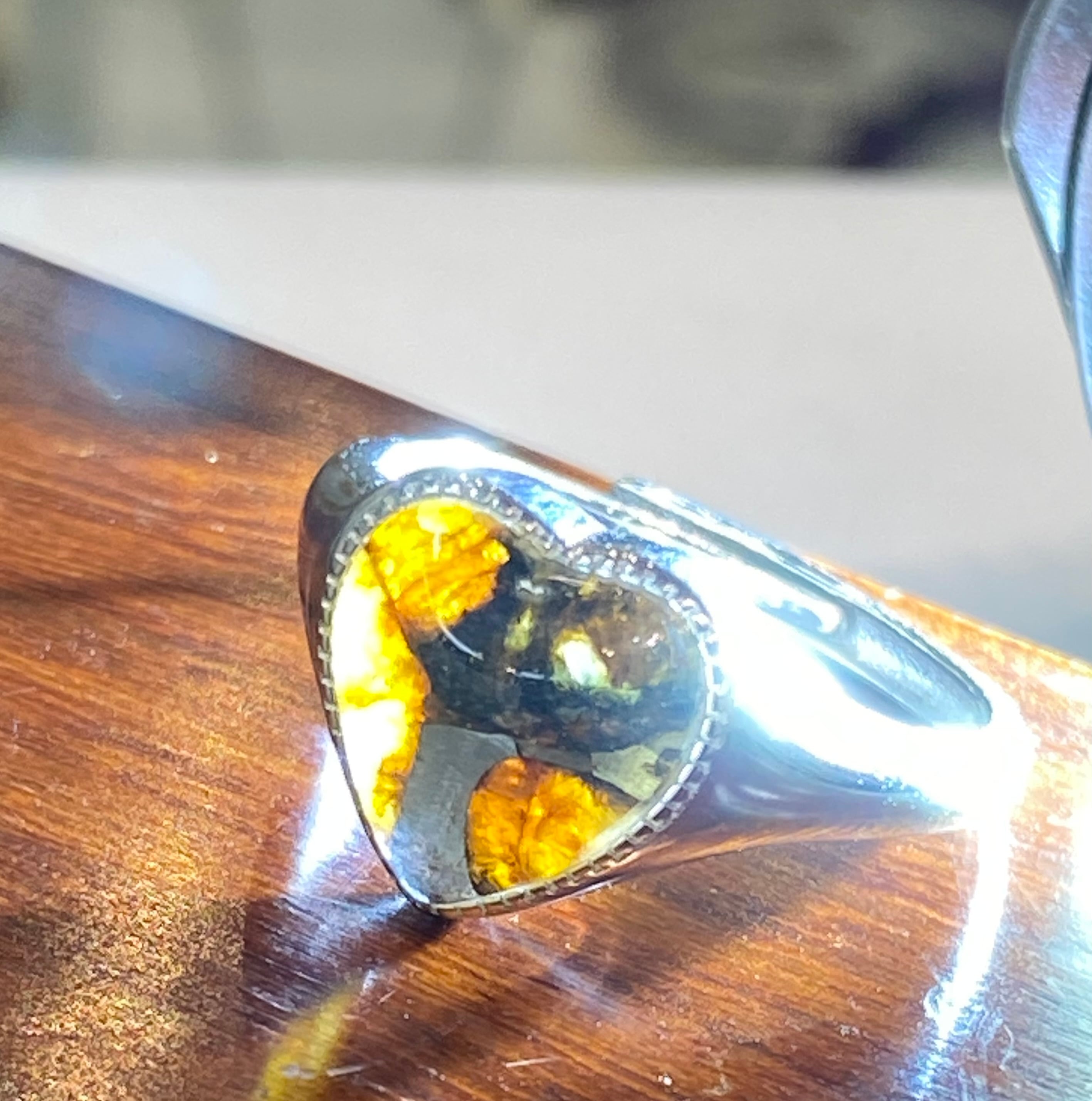 特選 ケニア産 パラサイト隕石リング パラサイト隕石指輪 セリコ隕石