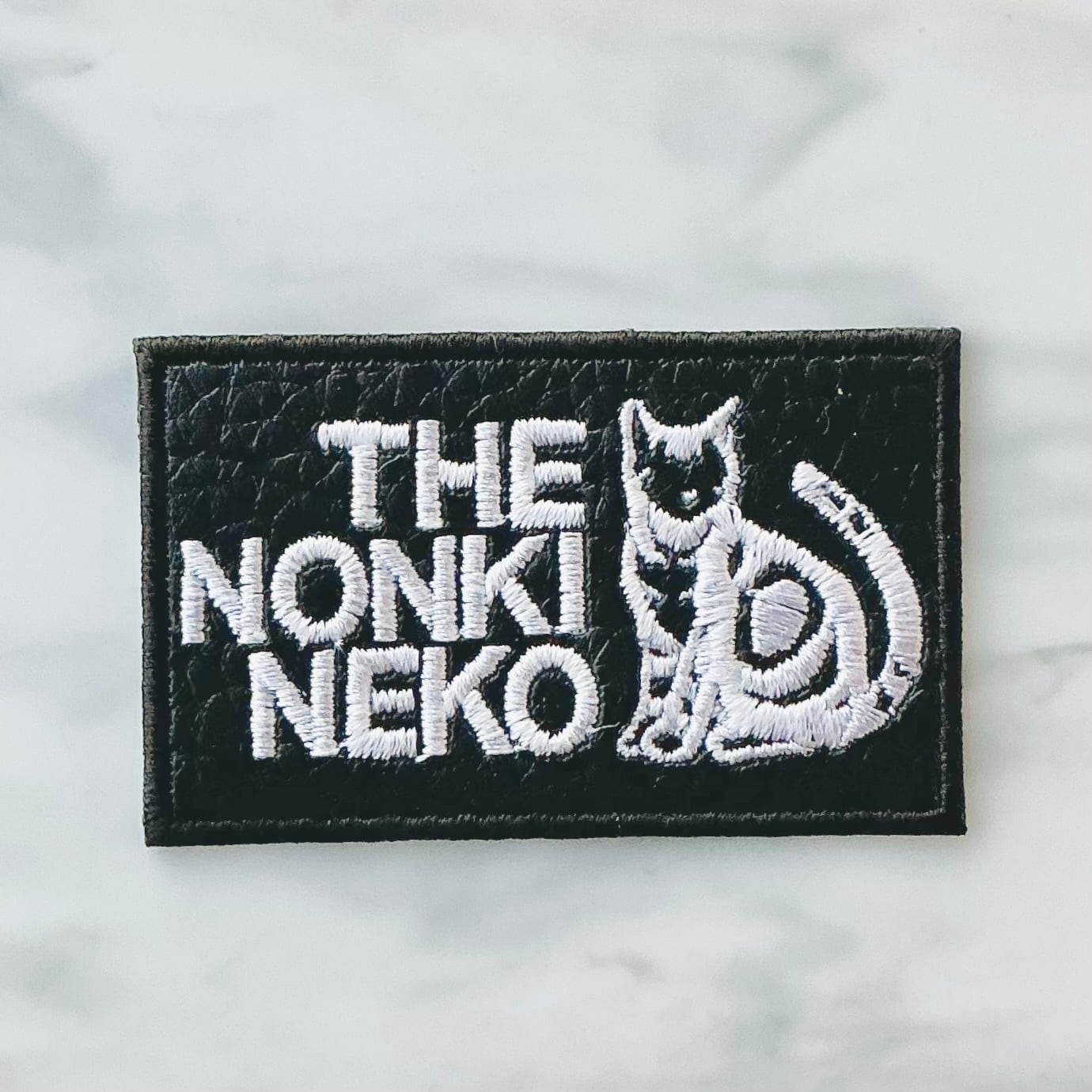刺繍ワッペン フェイクレザーワッペン レザータグ 猫 ネコ ねこ