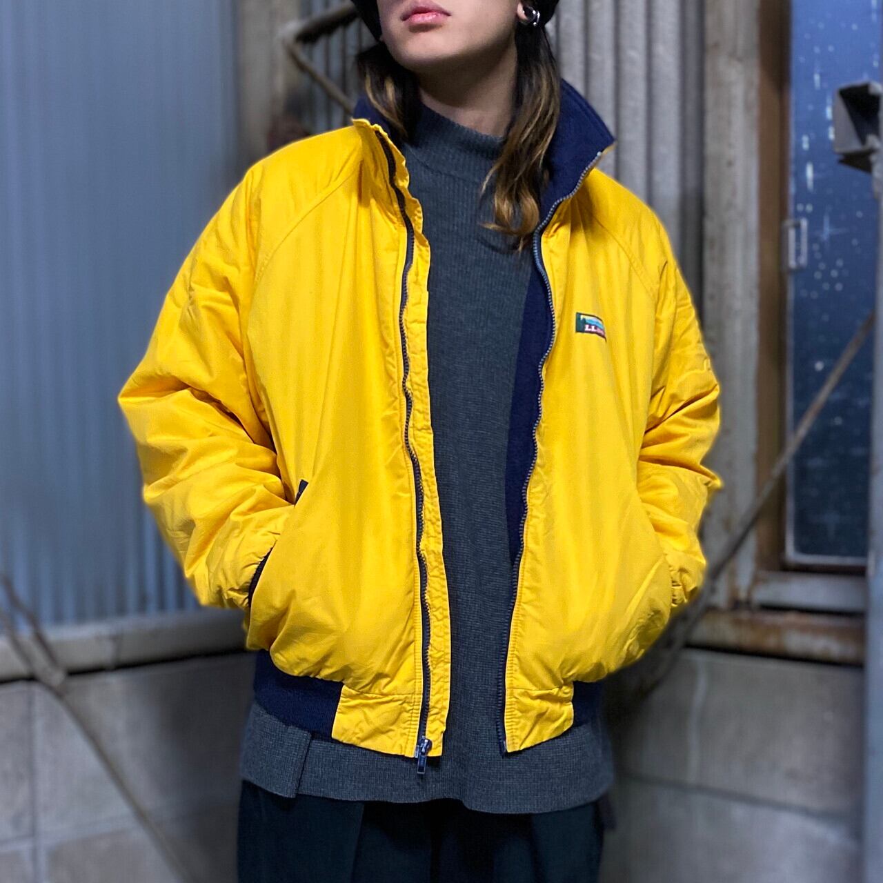 5. 80s LLBEAN Warm up Jacket ロゴ まいっ 裏フリース ヴィンテージ 
