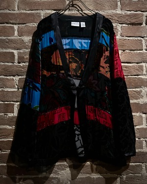 【Caka act3】“CHICO’S”Patchwork Loose Vintage Shirt Jacket
