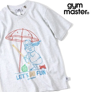 gym master ジムマスター 7.4oz LET'S DO FUN 刺繍Tシャツ｜LOVE＆PEACE ワンポイント刺繍 コットン100% 半袖TEE G721704 アッシュ