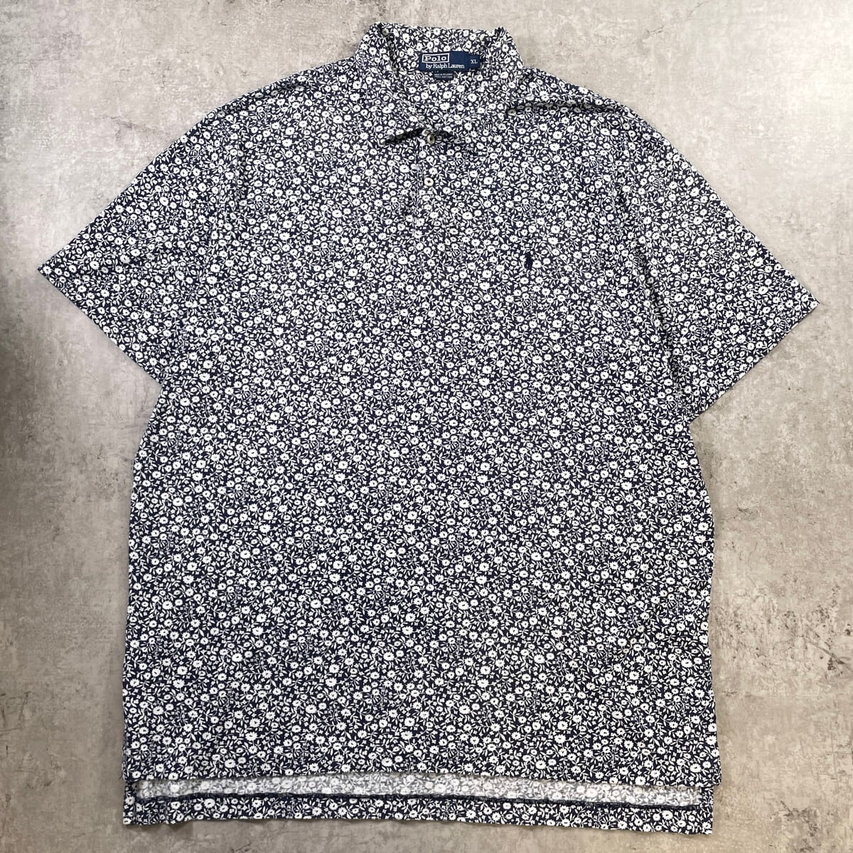 お*ね様 90s polo by ralph lauren ポロシャツ 花柄　ク 90年代 Polo by Ralph Lauren ポロバイラルフローレン 花柄 半袖
