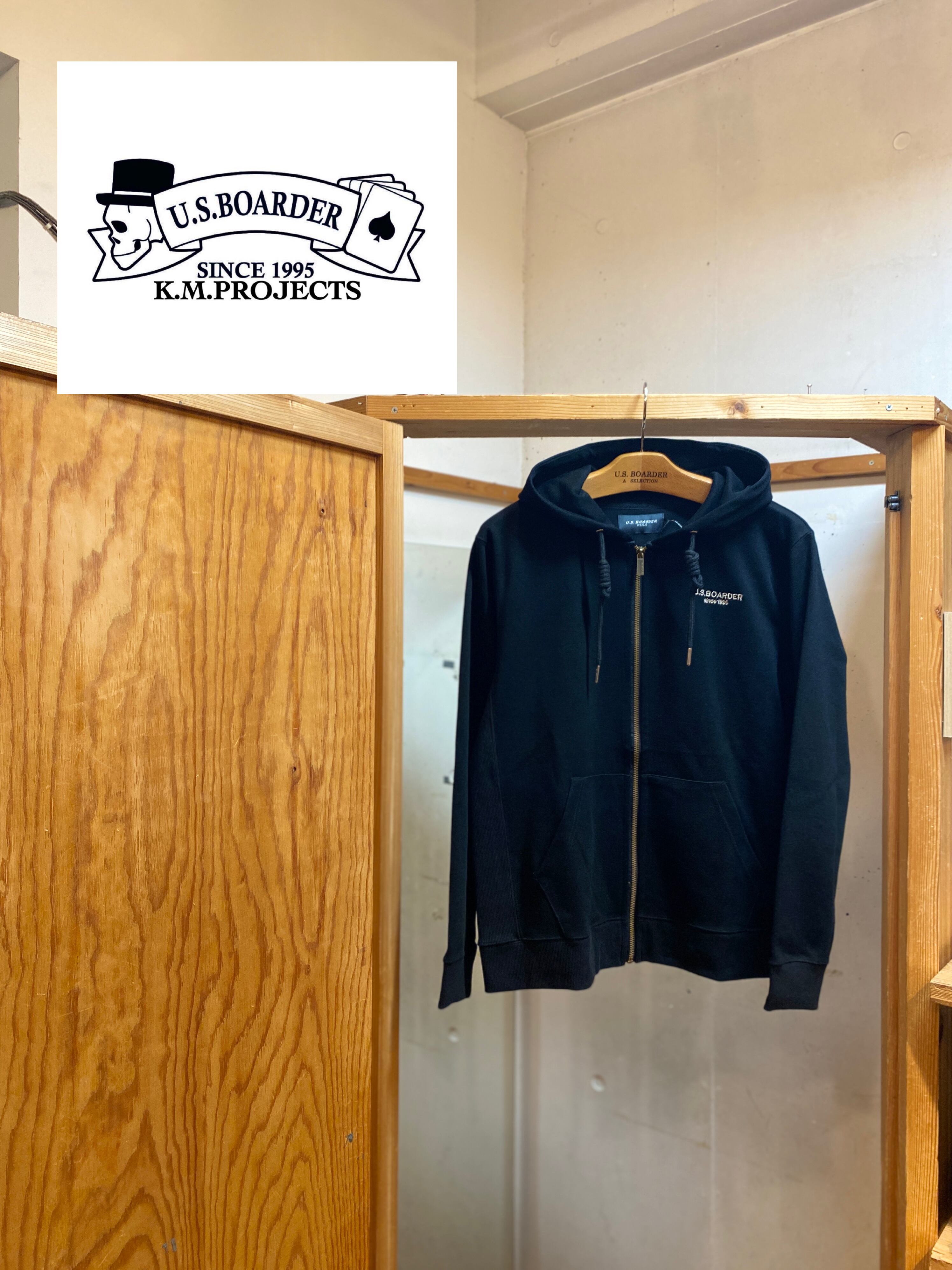 U.S.BOARDER Zipパーカー ジップパーカー Black ブラック 黒色 zip