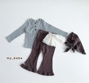韓国子供服 / Mybebe / カットフリルブーツカット *XS~XL*